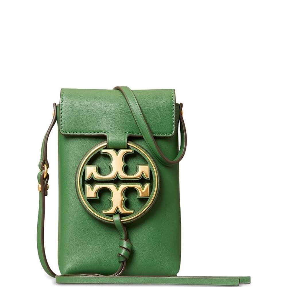 Tory Burch Miller metal leather crossbody phone case